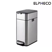 ELPHECO 不鏽鋼雙開拉袋腳踏垃圾桶9L ELPH3511