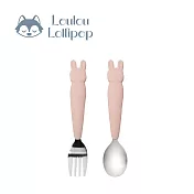 Loulou Lollipop 動物造型 兒童304不鏽鋼叉匙組 -  甜心邦尼
