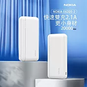 【Nokia 諾基亞】20000mAh 10.5W 2孔輸出輕薄行動電源(E6205-2)