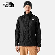 The North Face W MFO MOUNTAIN ZIP-IN JACKET - AP 女防水透氣可調節收納連帽衝鋒衣-黑-NF0A88RTJK3 XL 黑色