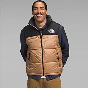 The North Face M 1996 RETRO NUPTSE VEST 拼接防潑水保暖連帽 男 羽絨背心-卡其-NF0A3JQQI0J S 卡其