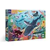 eeBoo 拼圖 - Love of Sharks 100 Piece Puzzle 鯊魚之愛 (100片)