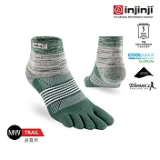 【injinji】女 Trail野跑避震吸排五趾短襪 XS-S 海藻綠