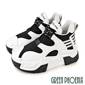 【GREEN PHOENIX】女 休閒鞋 休閒靴 老爹鞋 高筒 厚底 JP23 黑色