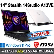 msi微星 Stealth 14Studio A13VE-073TW 14吋(i7-13700H/32G/1T SSD/RTX4050-6G/Win11P-32G特仕版)