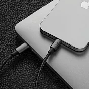 犀牛盾 Lightning to USB-C 黑色編織款充電/傳輸線 1公尺