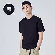 【男人幫】SL030＊100%純棉/美國棉彈性素面T恤 XS 黑色