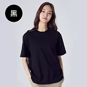 【男人幫】SL032＊100%純棉/亞麻棉彈性素面T恤 L 黑色
