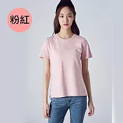 【男人幫】SL035＊圓領純棉/亞麻棉彈性素面T恤 XS 粉紅