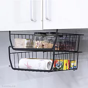 【iRoom優倍適】懸掛式可疊加櫥櫃隔板收納置物掛籃- 黑色