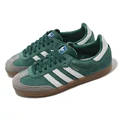 adidas 休閒鞋 Samba OG 綠 灰 白 男鞋 女鞋 焦糖底 麂皮 德訓鞋 三葉草 愛迪達 ID2054