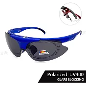 【SUNS】上翻式墨鏡 Polarized運動太陽眼鏡 可配度數 頂規強化偏光鏡片 抗UV400 藍框灰片