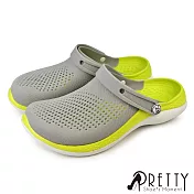 【Pretty】男女 女大尺碼 洞洞鞋 雨鞋 防水鞋 布希鞋 拖鞋 涼鞋 穆勒鞋 兩穿式 US4 黃色