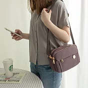 Kiiwi O! 小資必備質感雙層尼龍單肩包 SOPHIE  乾燥紫