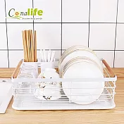 [Conalife]廚房嚴選碗盤收納瀝水架 (1入)