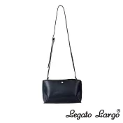 Legato Largo 新版 驚異的輕量化 小法式輕便簡約 斜背小方包- 黑色