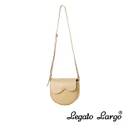Legato Largo Lusso 波浪花邊翻蓋式 隨身斜背小包- 米色