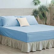【麗塔寢飾】60支紗精梳棉 單人床包枕套二件組 Magic colors 水藍
