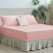 【麗塔寢飾】60支紗精梳棉 單人床包枕套二件組 Magic colors 淡粉