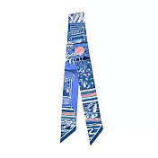 Hermes 愛馬仕 Rayures d’Ete Twilly絲巾 藍/玫瑰/白