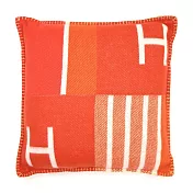Hermes 愛馬仕 Avalon Vibration緹花織羊毛與喀什米爾混紡抱枕(50cm) 陶土