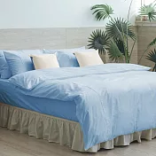 【麗塔寢飾】60支紗精梳棉 雙人加大床包薄被套四件組 Magic colors 水藍