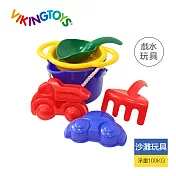 【瑞典 Viking toys】夏日沙灘玩沙工具5件組-可愛車車 82040