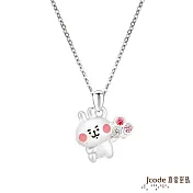 J’code真愛密碼銀飾 卡娜赫拉的小動物-告白粉紅兔兔純銀墜子  送白鋼項鍊