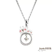 J’code真愛密碼銀飾 卡娜赫拉的小動物-哈囉P助和粉紅兔兔純銀墜子  送白鋼項鍊