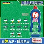 德國Henkel Pril-高效能活性酵素分解重油環保親膚濃縮洗碗精653ml/藍瓶(廚房餐具,碗盤,料理鍋具清潔劑) 薄荷香