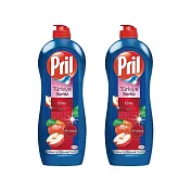 (2瓶任選超值組)德國Henkel Pril-高效能活性酵素分解重油環保親膚濃縮洗碗精653ml/藍瓶(廚房餐具,碗盤,料理鍋具清潔劑) 蘋果香*2瓶