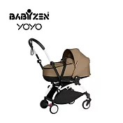 Babyzen 法國 YOYO Bassinet 0+新生兒睡籃推車(含車架) - 白色車架+太妃糖褐色睡籃