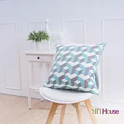IN-HOUSE-簡約系列抱枕-3D幾何-藍(50x50cm)/1入