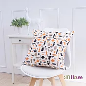 IN-HOUSE-簡約系列抱枕-咖啡-橘(50x50cm)/1入