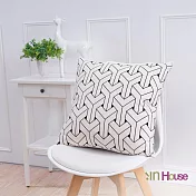 IN-HOUSE-簡約系列抱枕-3D交錯-白(50x50cm)/1入