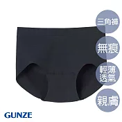 【日本GUNZE】全無痕美型輕薄三角褲(HZ6070-BLK) M 黑色