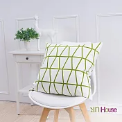 IN-HOUSE-簡約系列抱枕-交錯-綠白(50x50cm)/1入