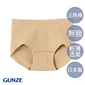 【日本GUNZE】全無痕美型輕薄三角褲(HZ6070-P2) M 膚色