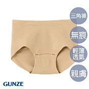 【日本GUNZE】全無痕美型輕薄三角褲 M 膚色(HZ6070-P2)