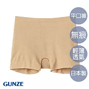【日本GUNZE】全無痕美型輕薄平口褲(HZ6062-P2) L 膚色