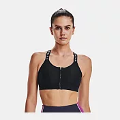 Under Armour  女 Infinity 高衝拉鍊運動內衣-黑-1373860-001 M 黑色