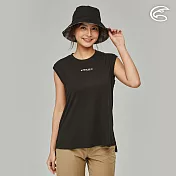 ADISI 女天絲鋅離子消臭快乾背心AV2311118 (S-XL)｜仿棉感 親膚 涼感 抗UV 除臭 吸濕排汗 S 極限黑