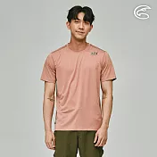 ADISI 男合撚超細纖維抑菌短袖圓領T(寬版) AL2311082 (S-XL)｜抗UV 吸濕排汗 快乾 抗菌 彈性 排汗衣 S 豆沙粉