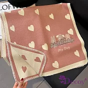 【Decoy】點點愛心＊加厚撞色仿羊絨保暖圍巾/ 粉