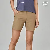 ADISI 女彈性快乾休閒短褲(三分) AP2311102 (S-2XL)｜四面彈 輕薄透氣 速乾 吸濕排汗 休閒褲 S 亞麻褐