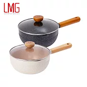 【LMG】錘紋不沾雪平鍋(附蓋)-20cm-手把/珠頭新升級 曜石黑