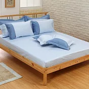 【麗塔寢飾】40支紗精梳棉 單人床包 光點 粉藍