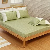 【麗塔寢飾】40支紗精梳棉 單人床包枕套二件式 光點 綠色