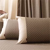 【麗塔寢飾】40支紗精梳棉 美式信封枕套組 光點 棕色