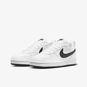 NIKE COURT BOROUGH LOW RECRAFT (GS) 中大童休閒鞋-白黑-DV5456104 US5 白色